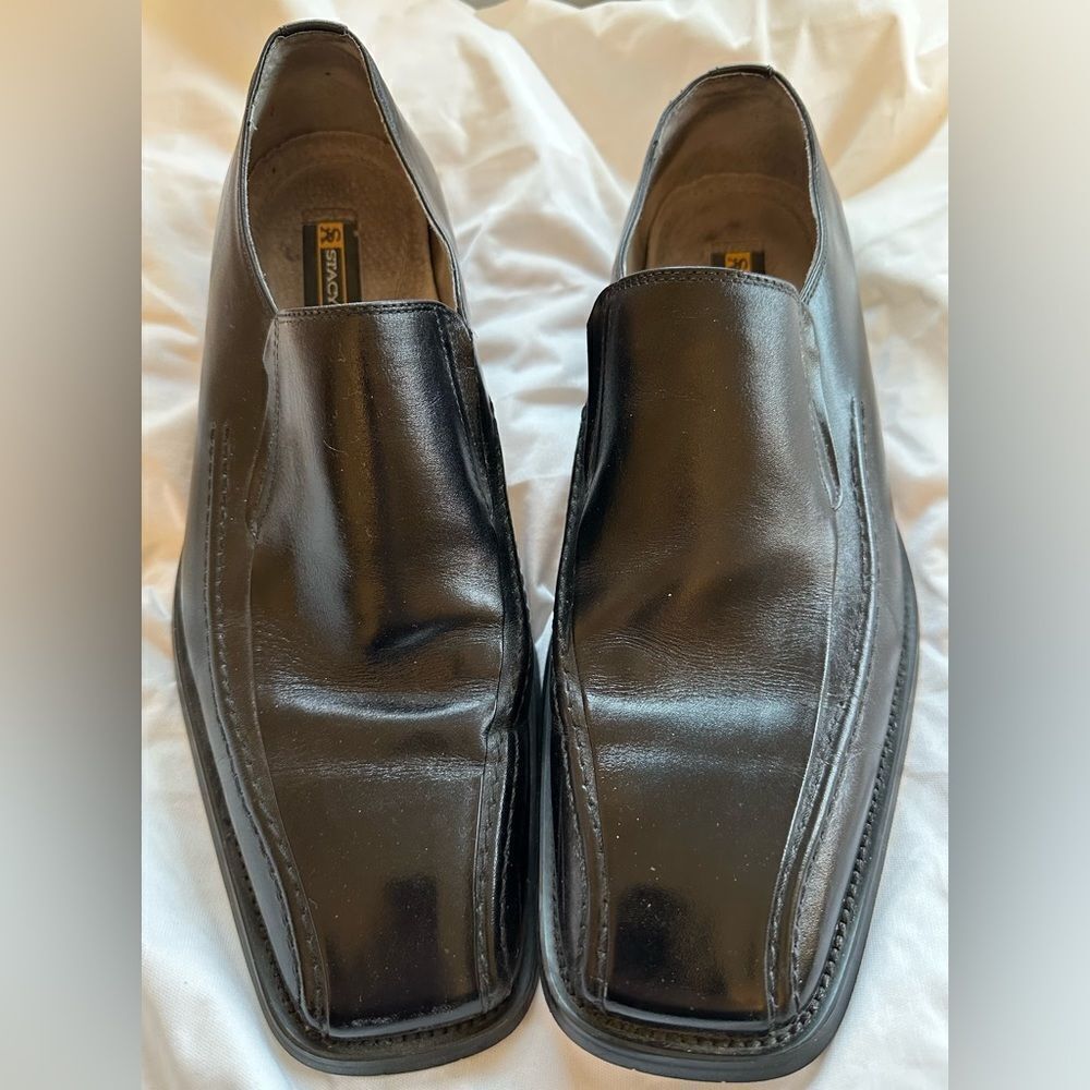 Stacy Adams Dress Leather Black Loafers Size 9.5